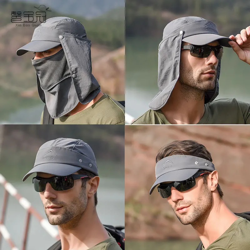 

Multi-functional Sun Visor Outdoor Fishing Cap Men's Sun Protection Hat Summer Quick-drying Cap Baseball Cap Male