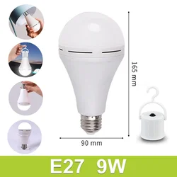 Emergency LED Portable Energy - Saving Light Bulb for Indoor and Outdoor Use (9w white light)
