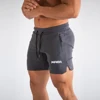 Double Zipper Fitness Shorts Men's New Running Shorts Men's Fitness Training Pants Summer Breathable Quick Drying Beach Shorts 5