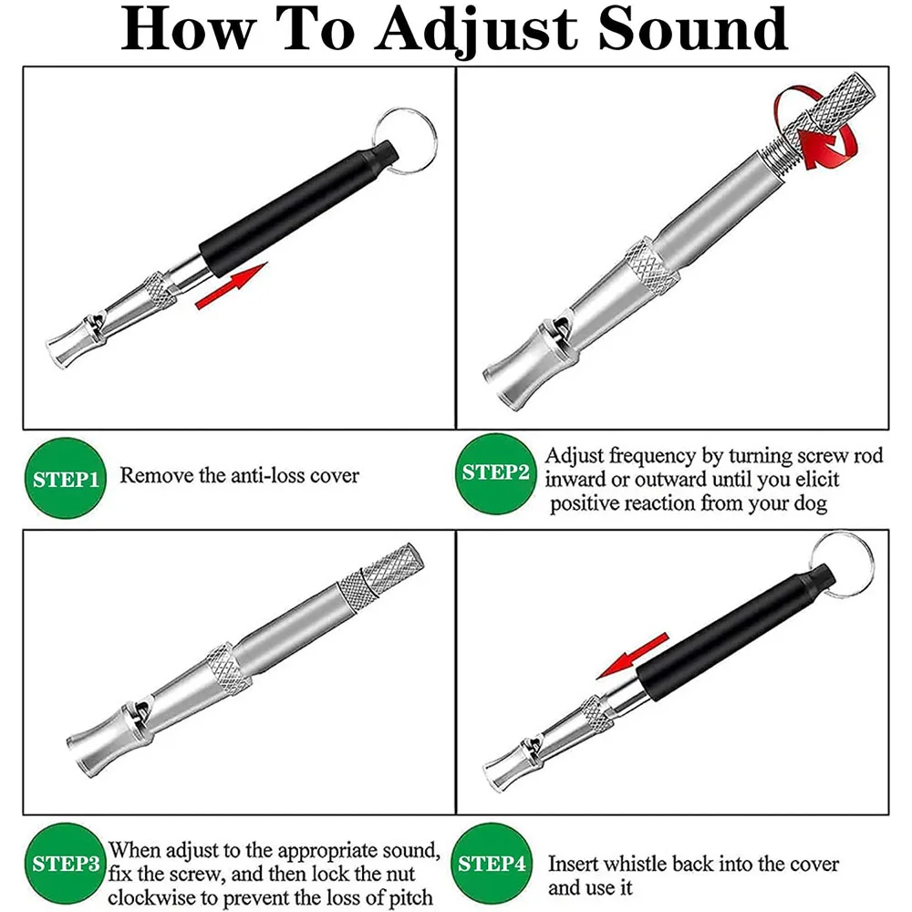 Dog Whistle dog trainer with Lanyard Stop Neighbor Dog from Barking Adjustable Ultrasonic Silent Whistle Professional Pet Training Tools dog whistle