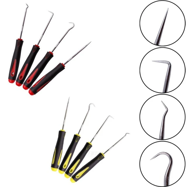 4 pièces joint d'huile Long Pick crochet ensemble joint tournevis  extracteur outils de sélection pour enlever la voiture Auto joint d'huile  joint torique joint outils de réparation de pneu - AliExpress