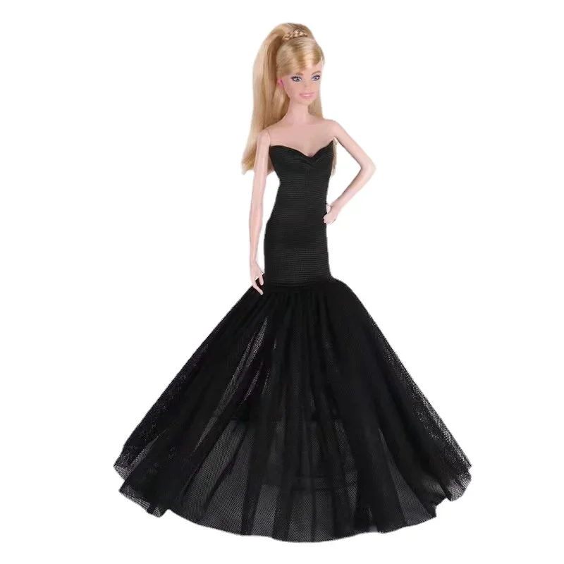 

Classic Black Fishtail Wedding Dress for Barbie Clothes for Barbie Doll Outfits Princess Gown 1/6 Dolls Accessories Toys 11.5"