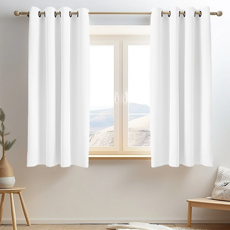 

Modern Short Windows Curtains for Living Room Bedroom Solid Curtain for Kitchen Tende Finished Drapes Room Divider Shading 70%