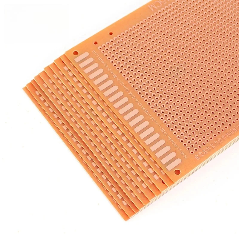 5PCS 9x15cm 단일 측면 프로토 타입 PCB 범용 실험 베이클라이트 플레이트 Arduino 용 노란색 9*15cm 회로 기판