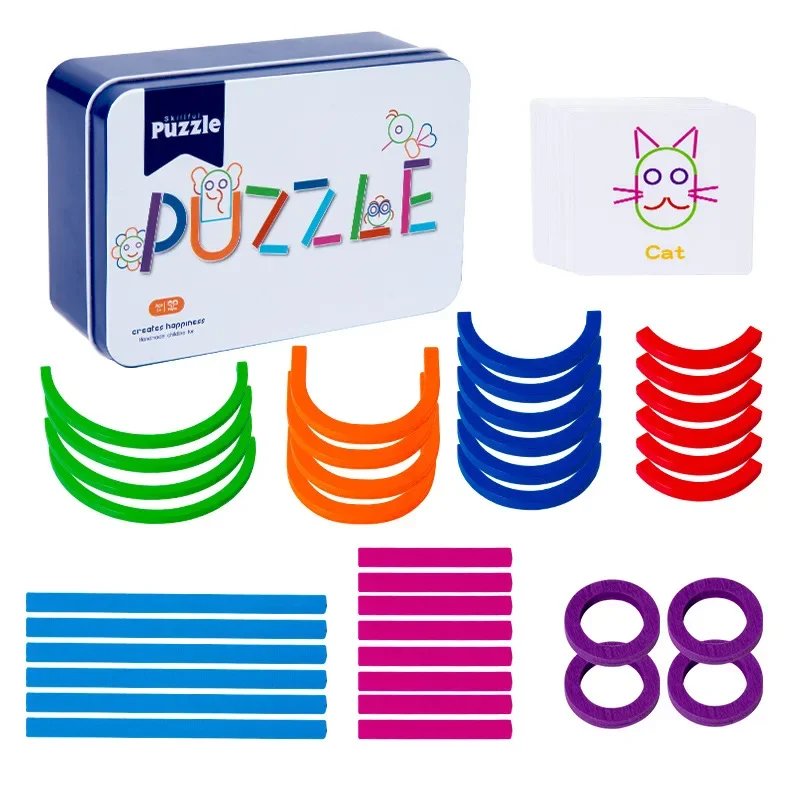 Wooden Logical Thinking Creativity Training Puzzle Game Sticks for Children - Educational Fun Hands-On Toy for Early Learning 5