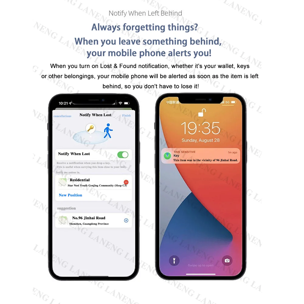 Wireless GPS Smart Tracker Work with Apple Find My APP NTag Anti Lost Reminder Device MFI Rated Locator Car Key Pet Kids Finder