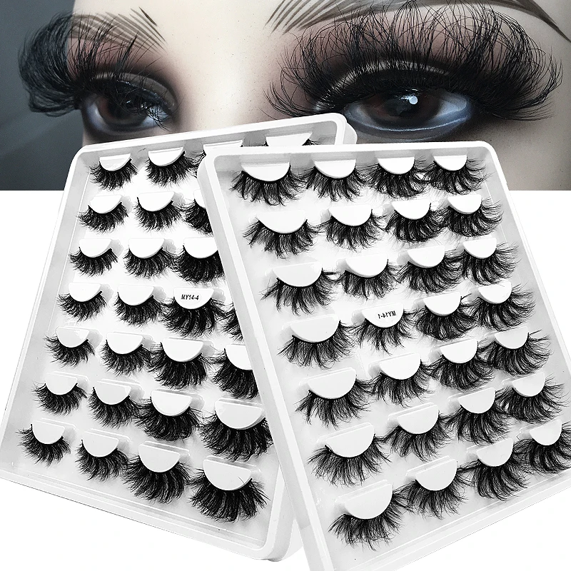 

5-14Pairs Fluffy Lashes 10-25mm 3D Mink Lashes Long Thick Natural False Eyelashes Wholesale Lashes Vendors Makeup Mink Eyelashes