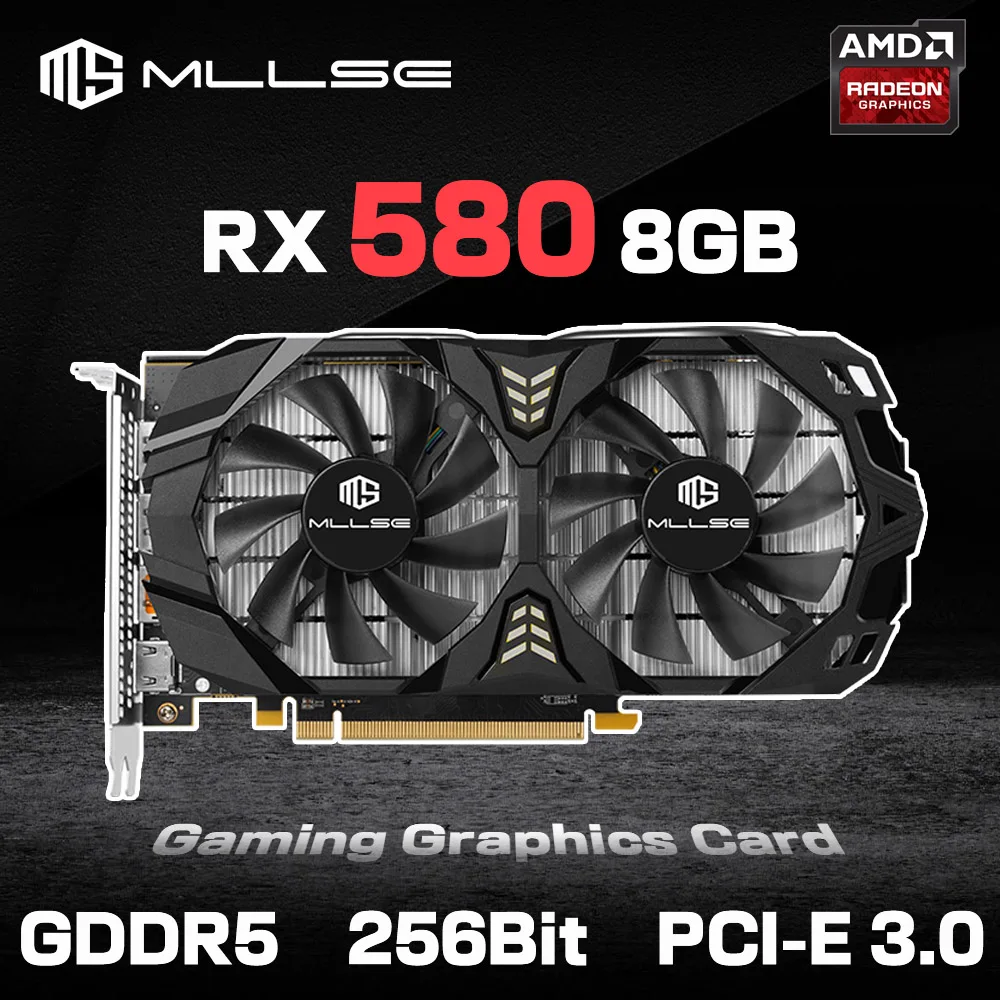 Graphics Card AMD RX 580 8GB 2048SP 6Pin GDDR5 256Bit PCI Express 3.0 &times;16 Radeon GPU rx580 8g