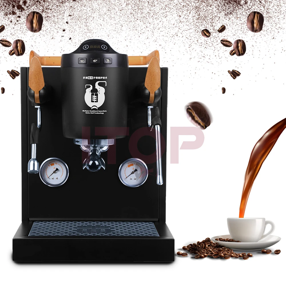 ITOP New Design Automatic Coffee Maker Machine Professional Double Head Coffee Machine 9 Bar Espresso Machine Dual-boilers 220V