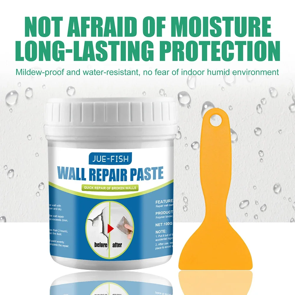 Ceramic Repair Agent 100g Multipurpose Strong Adhesion Professional Adhesive Repair Agent with Scraper for Bathroom Wall Floor