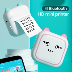 Mini Printer Portable Label Printer Self-adhesive Sticker Color Thermal Paper Wireless Bluetooth Printing For Phones Photo Print