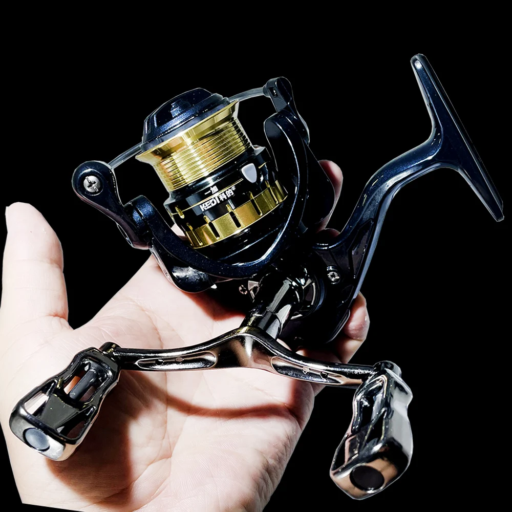 

5.2:1 Double Knob Handle Spinning Fishing Reel Ultralight Max Drag 8kg Shallow Spool Spinning Reel