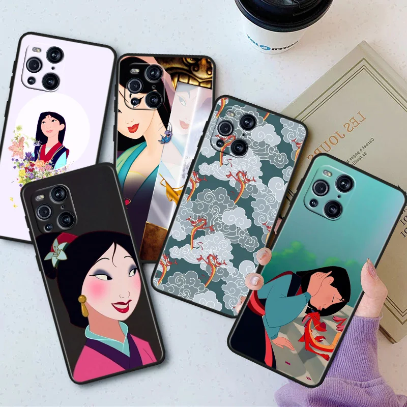 

Anime Cartoon Mulan Phone Case For OPPO Find X5 X3 X2 K10 F21S F21 F9 F7 F5 Neo Pro Lite Black Silicone Soft Cover