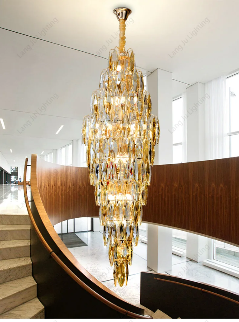 

Новое поступление, романтическая Звездная лобби отеля, домашняя гостиная, подвеска из искусственного стекла, Роскошная Современная длинная люстра