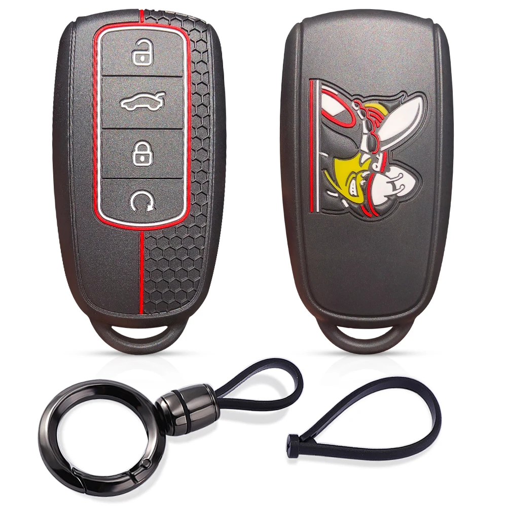 Premium Silicone Car Key Cover & Keychain Holder 2021