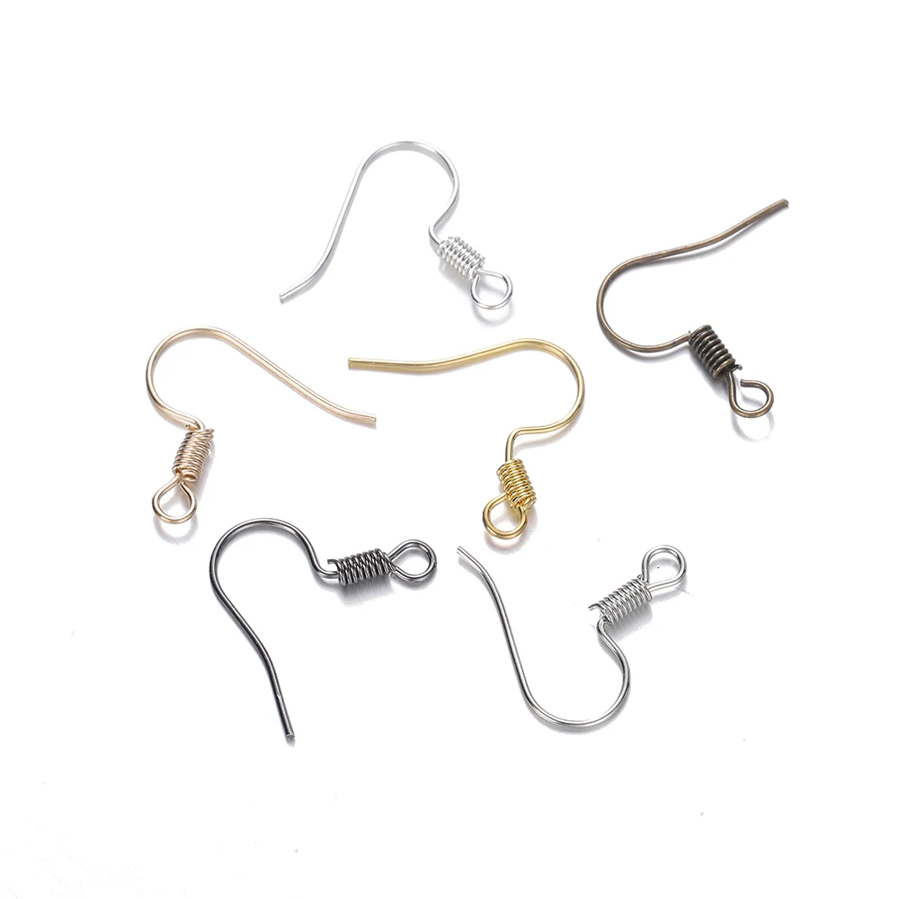 

100Pcs 17x18mm Gold Color French Earring Hook Clasps Earwire Iron Earring Fittings for DIY Earring Jewelry Making Accessories