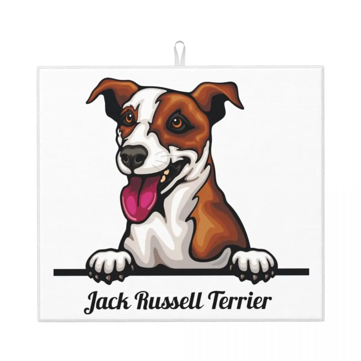 Tappetini Per Asciugare I Piatti Personalizzati Quick Dry Peeking Dog Jack Russell Terrier Tappetini Assorbenti Per Scolapiatti In Microfibra Per Cont