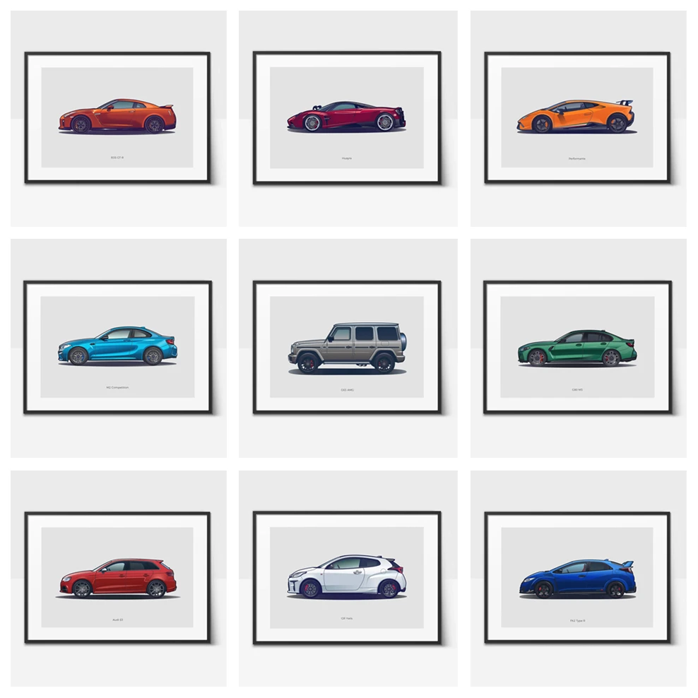 

Новый мир Mingche спортивный автомобиль, качественный плакат, украшение для гостиной, холст, живопись, искусство для дома, стены, офиса, Декор, картина