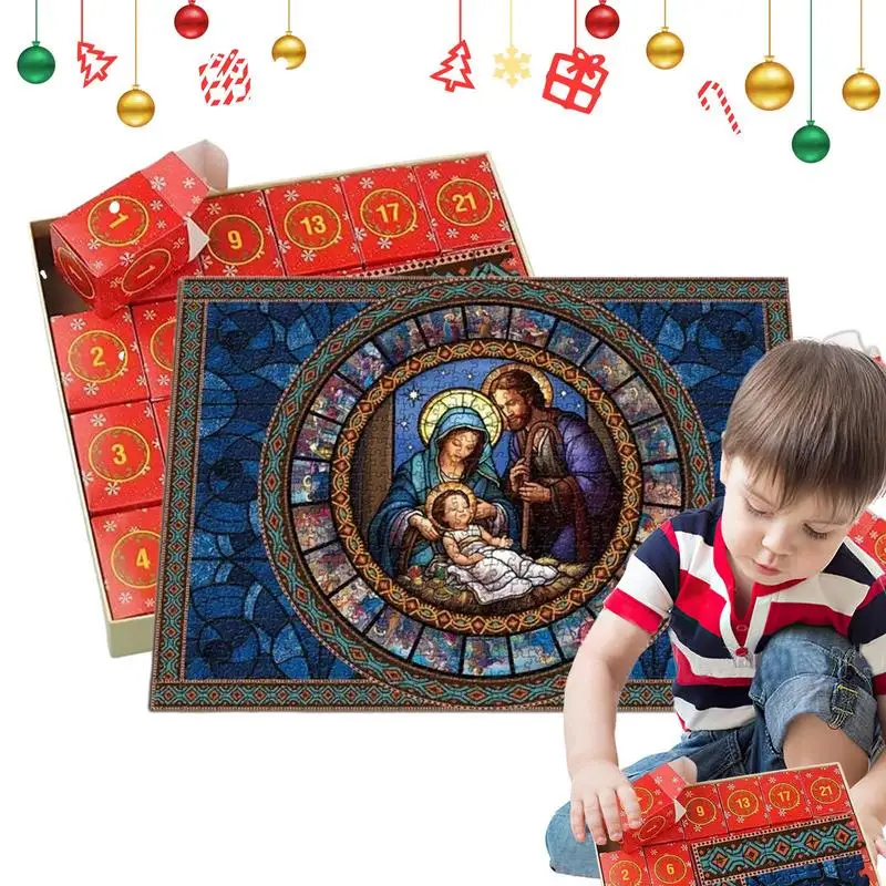 

Christmas Advent Puzzle Calendar Christmas DIY 24 Days Advent Countdown Calendar Cute Puzzle Set For Friend Gathering Colorful