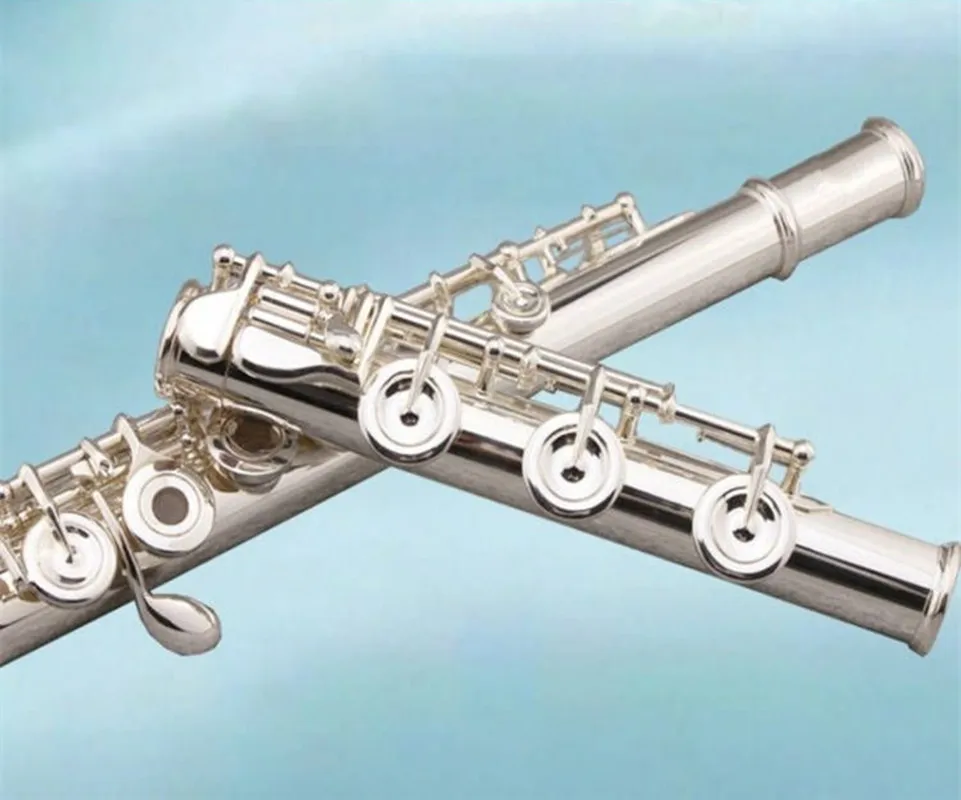 り 黒檀ボディ シルバープレートキー フルート Cキー 17 オープンホール