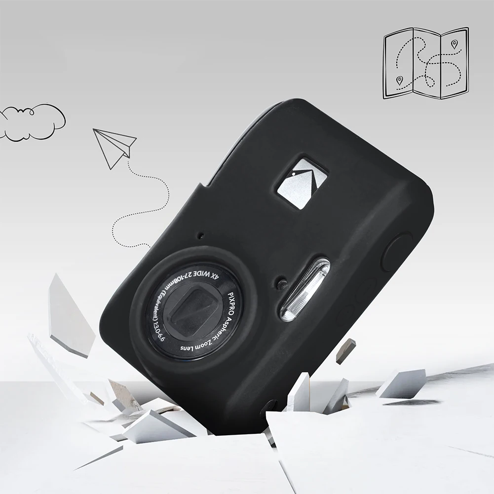 For KODAK PIXPRO FZ45/FZ55 Digital Camera Cover Soft Silicone Protective Case Lightweight Sleeve Camera Accessories with Lanyard