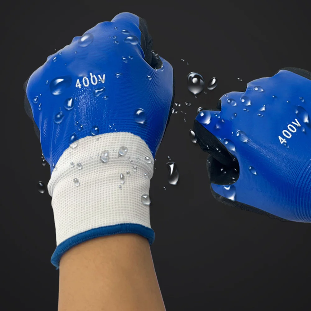 Luva Isolada Eletricista 400v Resistência à Tensão Cor Azul Tela Sensível ao Toque Segurança Proteção Industrial