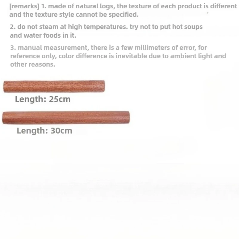 25/30cm Natural lacquerless rolling pin solid wood Baking Dumpling Pie Pastry Noodles Ebony Wood Rolling Pin Baking tools