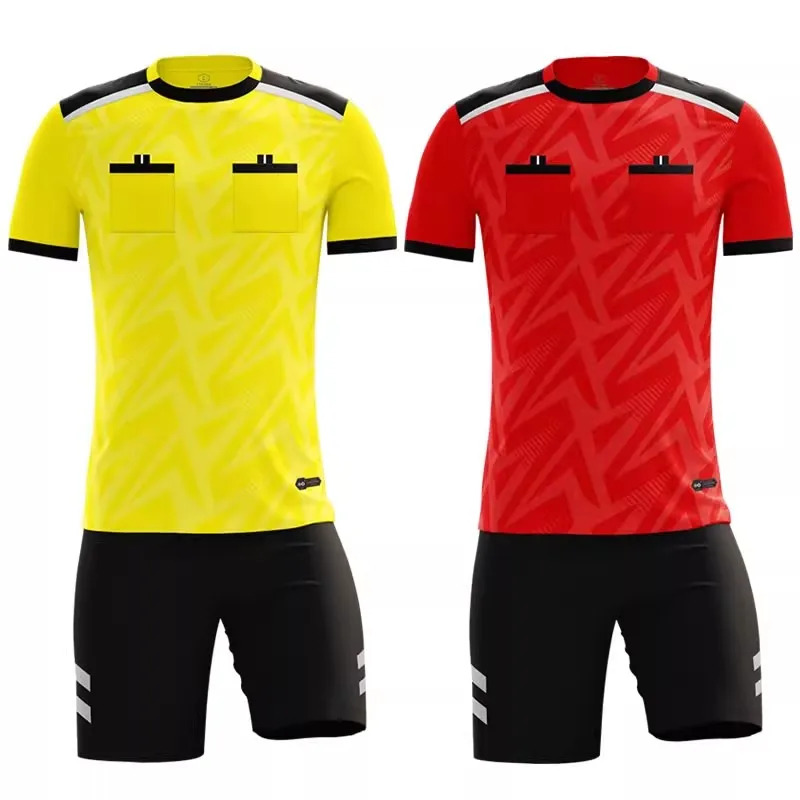 Men's Referee Soccer Jerseys - Short Sleeve Sportswear with Pockets