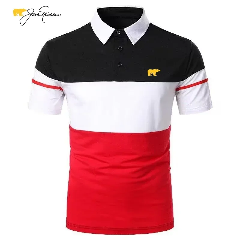 Men's Polo Shirt Jack Nicklaus Embroidery T-shirt Summer Fashion Casual Short Sleeve Business Breathable Sports Golf Top