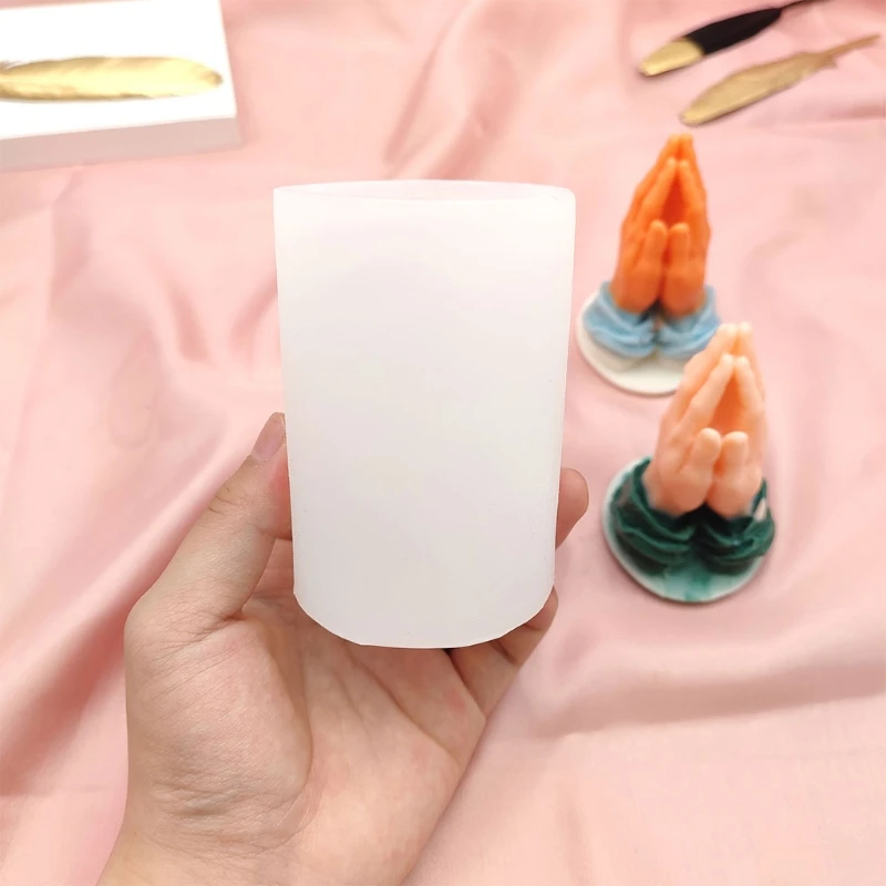 Hands Together Prayer Candles Epoxy Resin Mold Plaster Soap Silicone Mould DIY Crafts Ornaments Mold Drop shipping