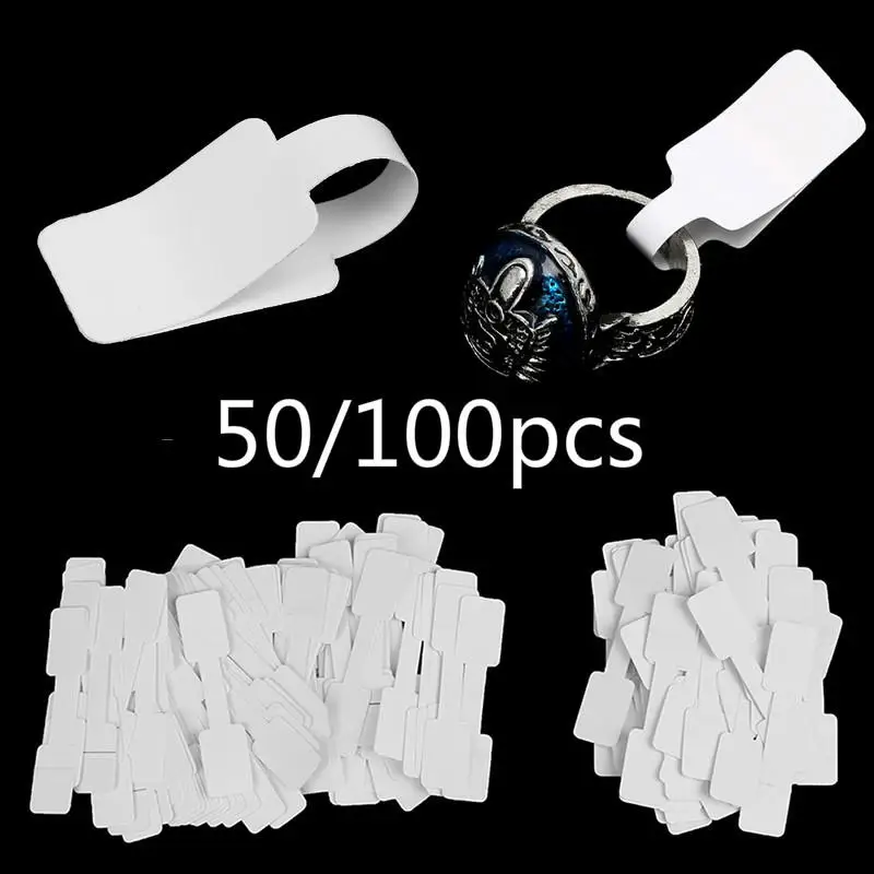 50/100 Pieces White Blank Price Tag Square Round Heads Paper Labels Sticker For Ring Necklace Bracelet Jewelry Display price label stickers