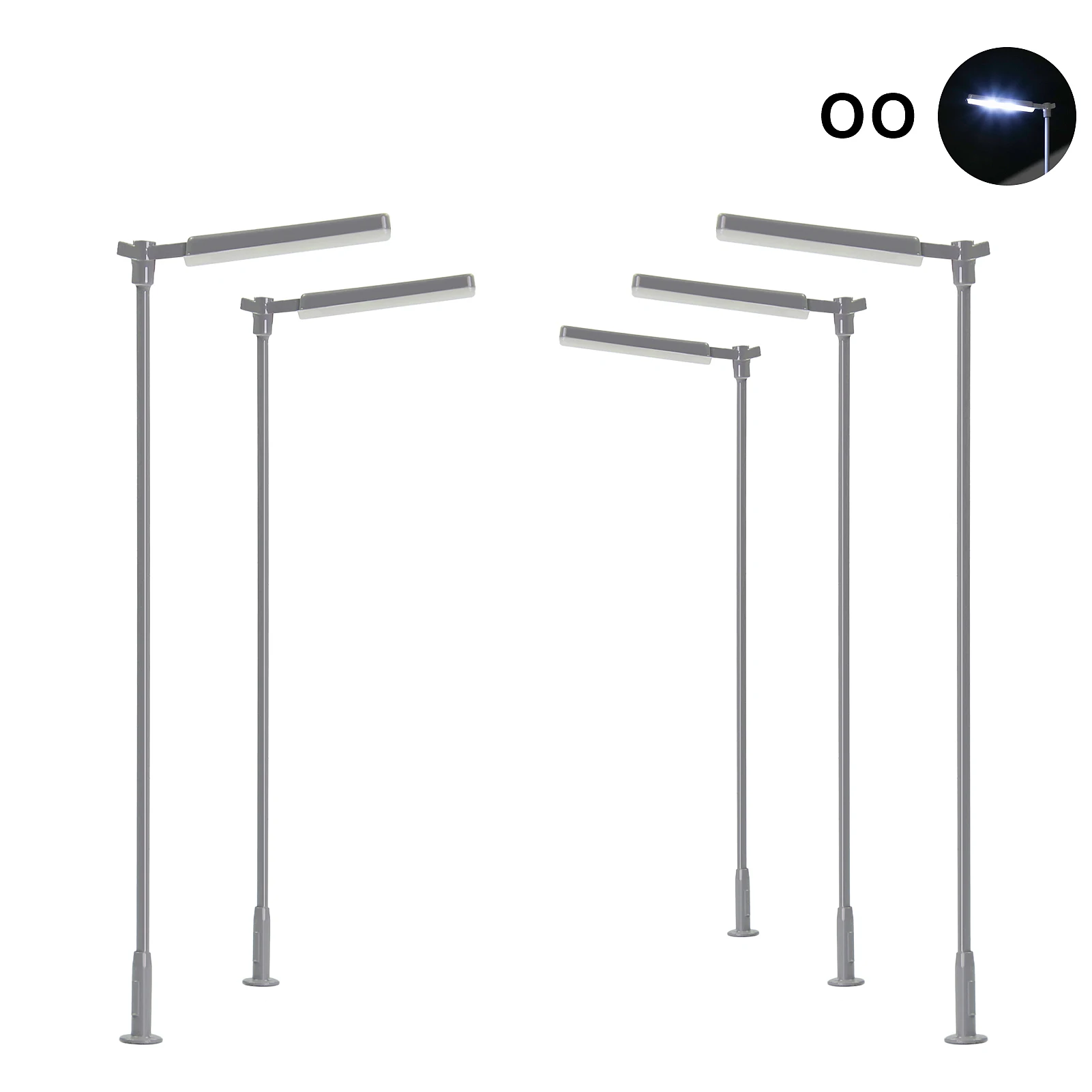 

5pcs Model Trains OO Scale 1:76 Metal Lamp Street Light Bright White LEDs Shade LD05OOWGr