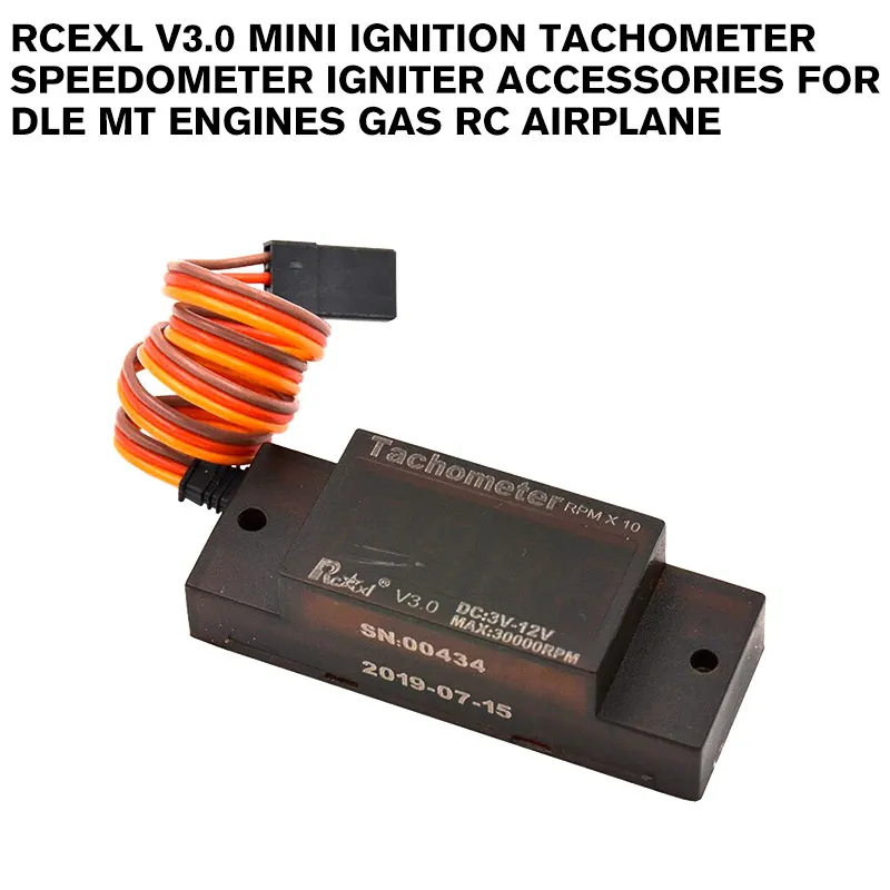 Rcexl V3.0 Mini Ignition Tachometer Speedometer Igniter Accessories for DLE MT Engines Gas RC Airplane