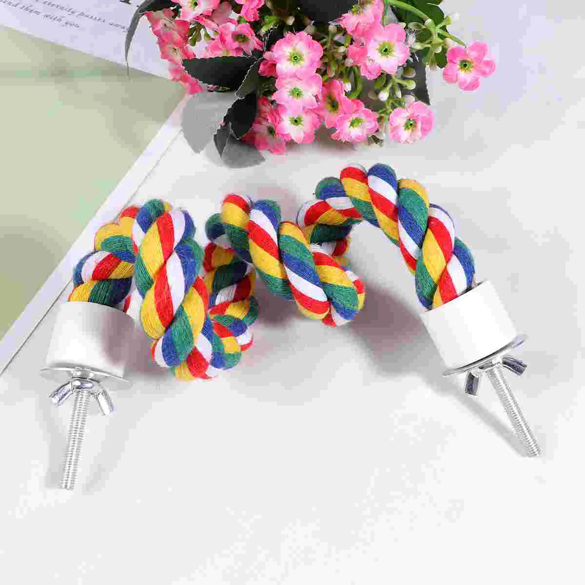 

Twerking Toys Parrot Cotton Rope Standing Station Chewing Bird Supplies Climbing