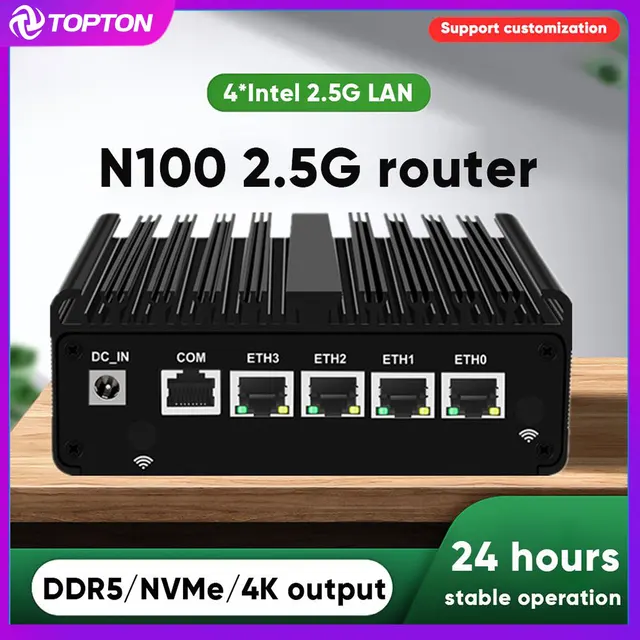 4x 2.5G i226 Lan Intel N150 N100 Mini PC N6000 N5105 N6210 Router morbido Industriale Fanless pfSense PVE Firewall Computer ESXi 1