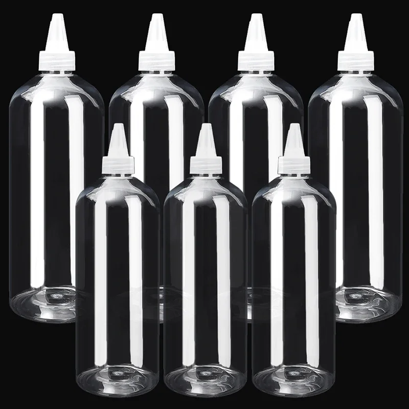 500/1000ml Plastic Squeeze Dropper Bottles Transparent Sharp-mouth Bottle Squeezable Needle Bottles Ink Glue Clear Container