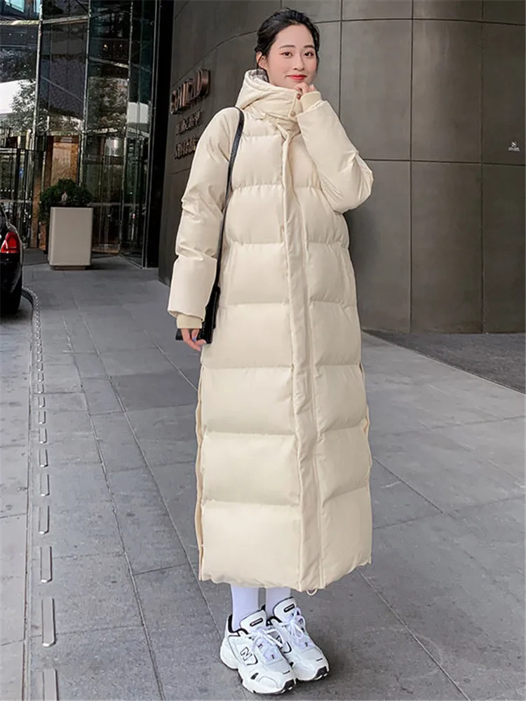 

Winter Long Coat Women 2023 New Fashion Korean Casual Down Cotton Coats Thick Warmth Parkas Jacket Clothing