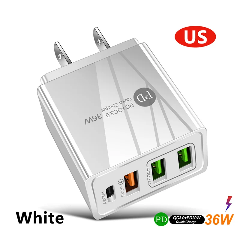 usb c 5v 3a USB PD Fast Charger EU UK Plug Quick Charger QC 3.0 Power Adapter For iPhone 13 12 Series Xiaomi Samsung Huawei Fast Charging 65 watt charger