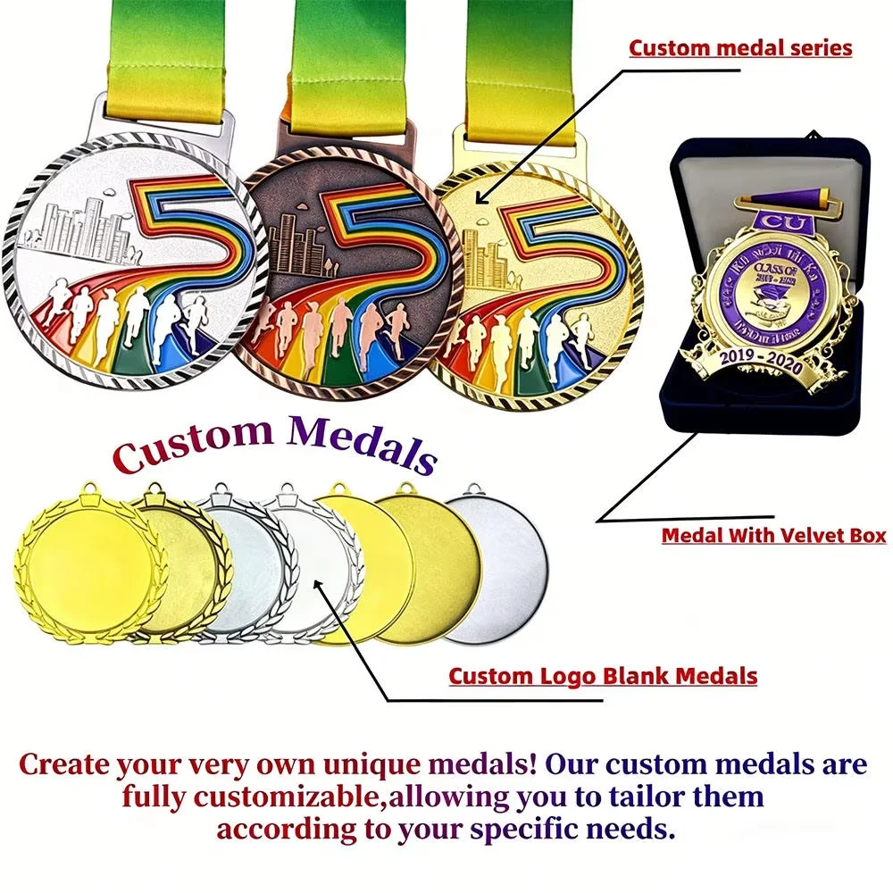 Medaglia Personalizzata per Premi di Competizione in Corsa, Danza, Nuoto, Boxe, Tennis da Tavolo, Badminton ed Eventi Sportivi - immagine 6