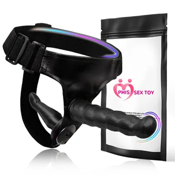 IPHISI Double Penis Pants Strap On Dildo Elastic Harness Belt Lesbian Strapon Dildo Gay Adult Sex Toys for Woman Couples 2