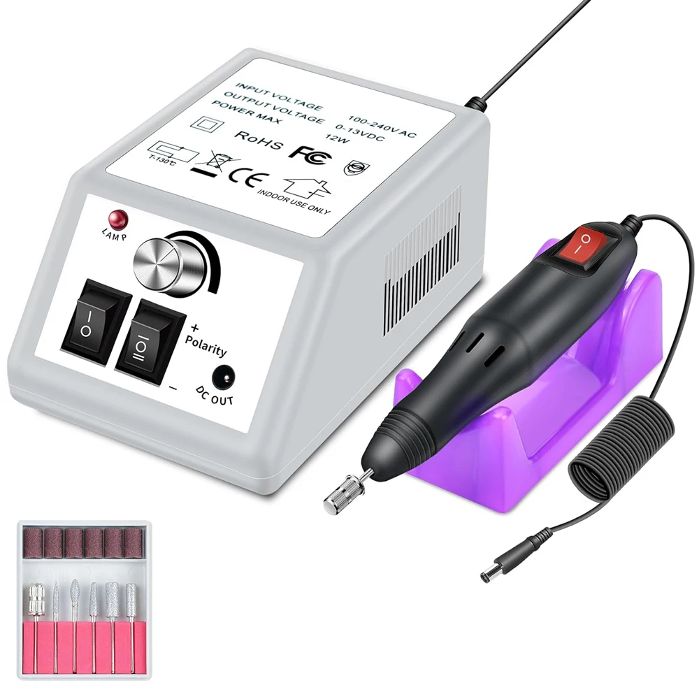 Electric Nail Drill Professional Electric Nail Sander Drill Machine Nails File Electric Nail Drill Low Noise for Acrylic Manicure Gel Art