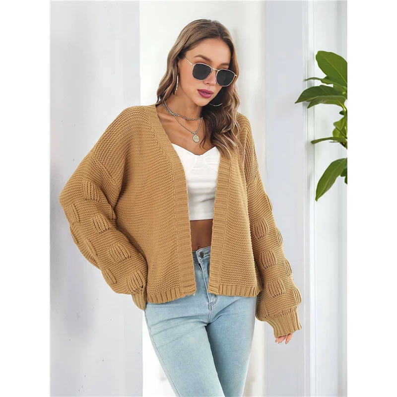 여성 패션- 캐주얼 오버사이즈 스웨터 오픈 프론트 배트윙 롱 슬리브 청키 니트 가디건 아우터웨어 코트