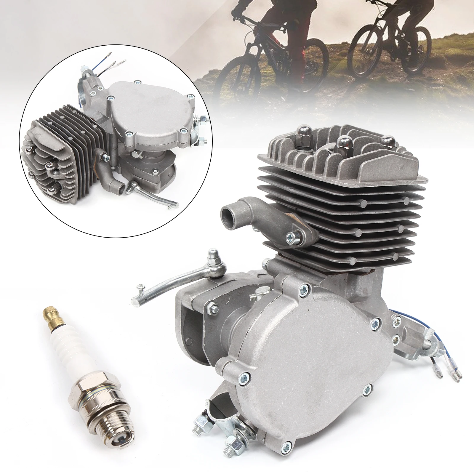 80CC 2-Stroke Engine,Mini Bike Engine for Bicycles, Small Cars, Small Off-Road Vehicles