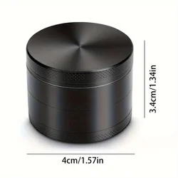 Premium Metal 4 - Layer Herb and Spice Grinder - Perfect Kitchen Tool and Gift (40mm - Black)