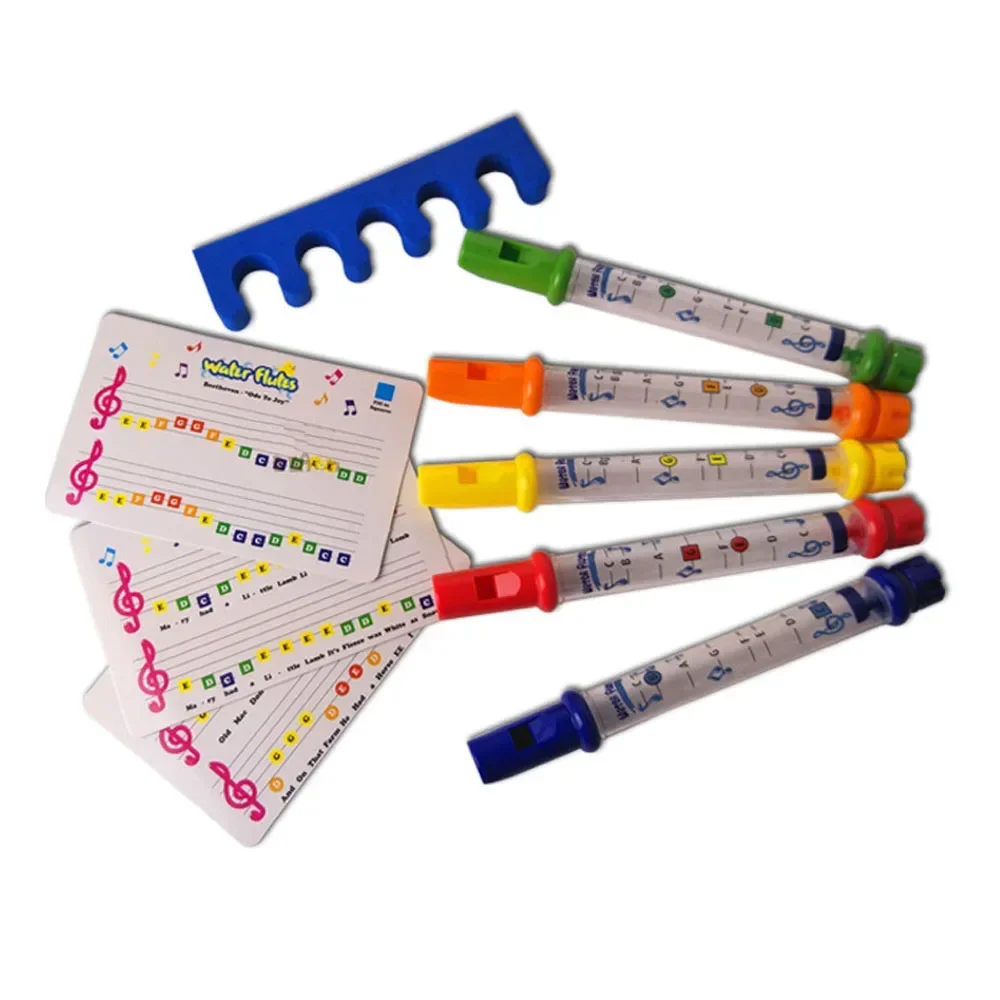 5pcs/set Kids Colorful Water Flutes Bath Tub Tunes Toys Fun Playing Musical Sounds Children Musical Toys for Bath Kids Gift 5