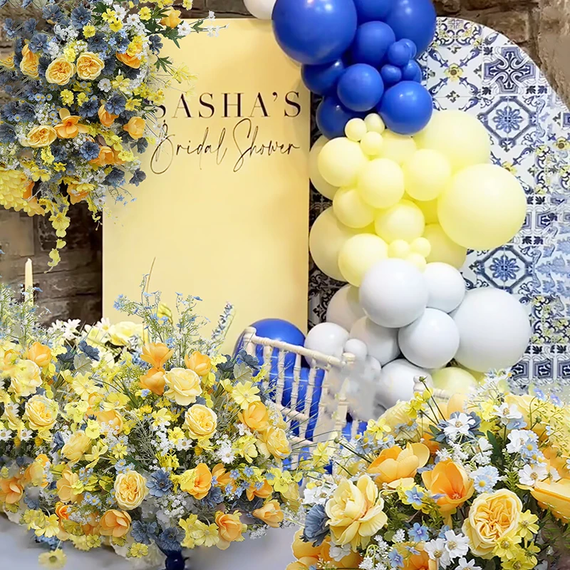 Garisey Juego De 2 Flores Artificiales Para Arco De Boda, Centros De Esa De Flores De Corazón