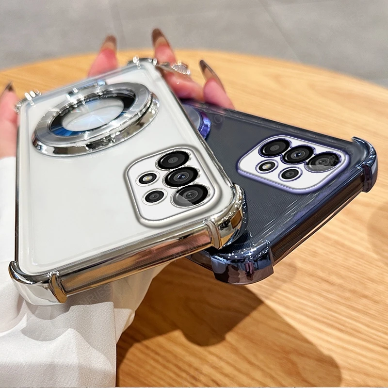 Magnetic Wireless Charging Stand with Four-Corner Anti-Shock Plating Case