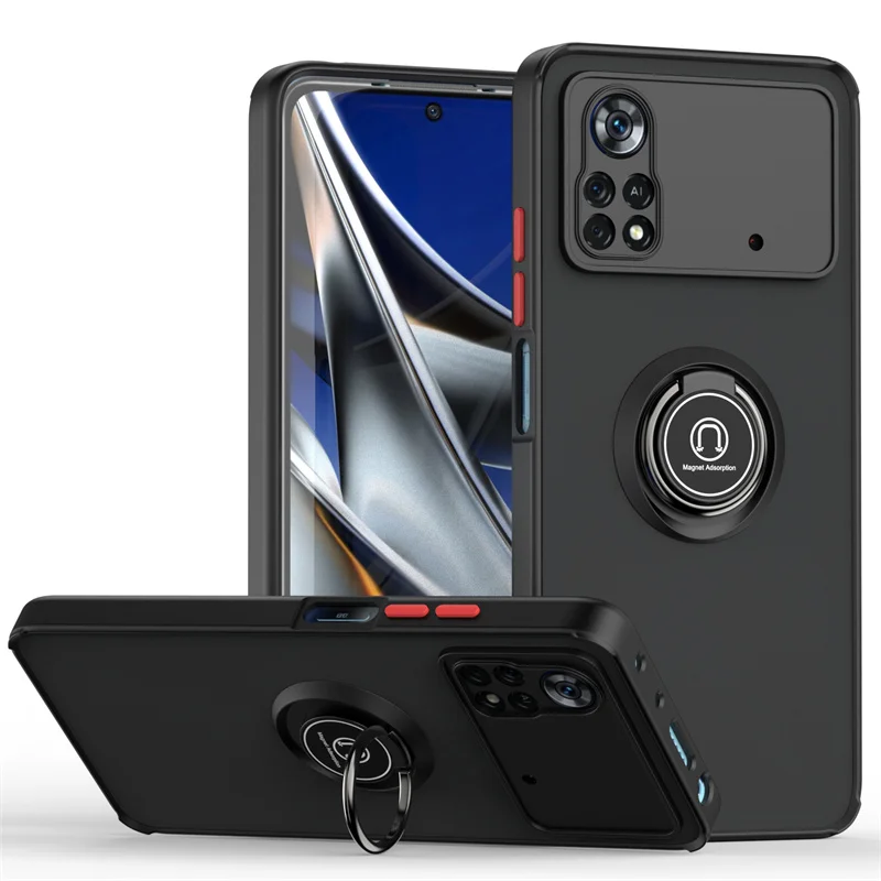 Magnetic Ring Stand Holder Armor Shockproof Case - Durable Back Cover