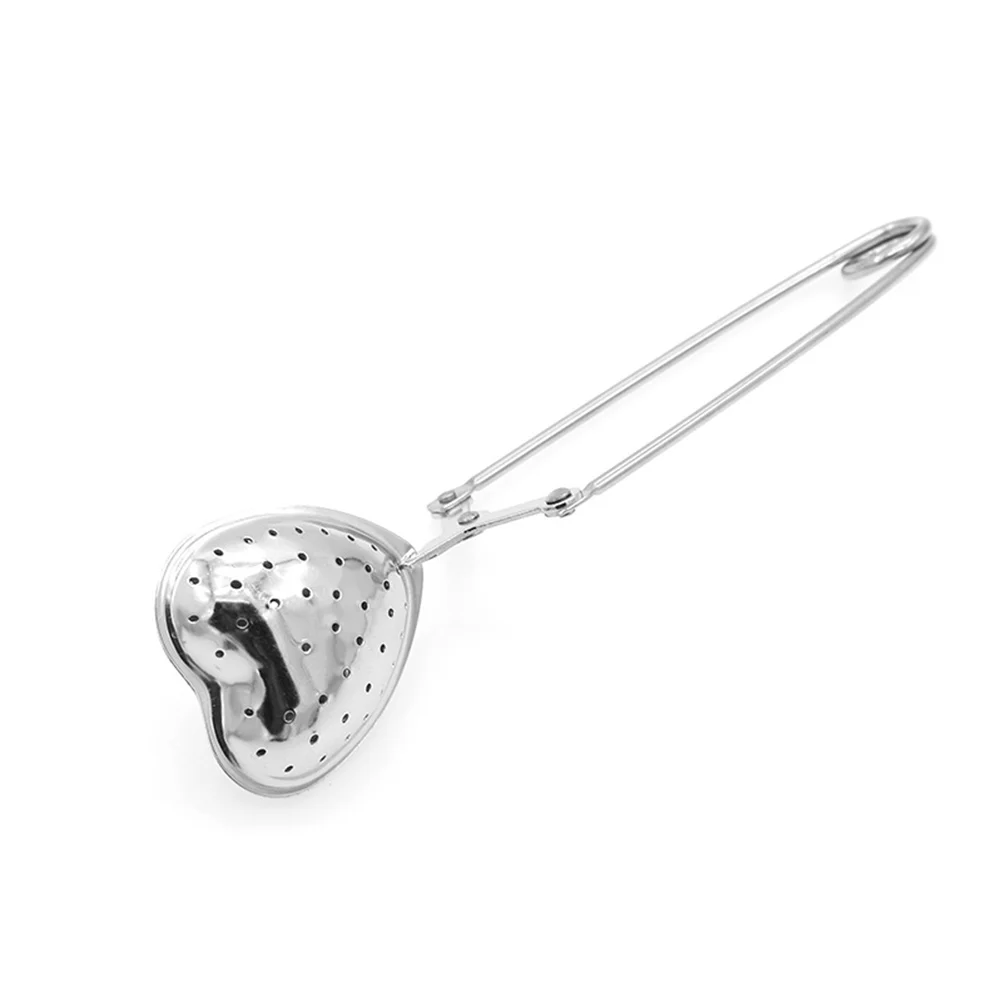 

2PCS Creative Heart Shape Tea Filter Stainless Steel Tea Strainer Tea Infuser Filter with Handle for Home Tea Party (Silver)