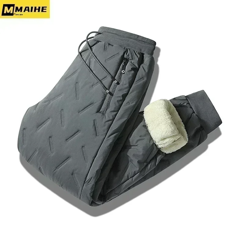 8xl Winter Thickened Men's Down Pants High Quality Fashion Drawstring Sports Pants Men's Jogger Outdoor Loose Leisure Down Pants